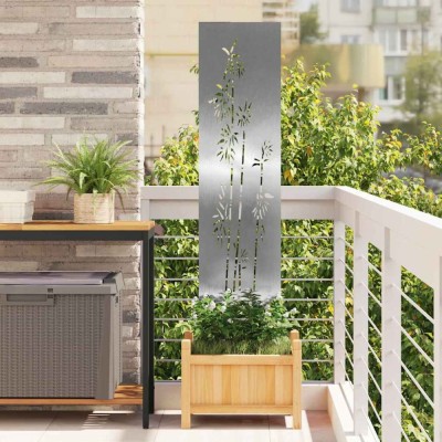 vidaXL Ecran de intimitate pentru grădină Floral Argintiu 32 x 140 cm 876228 foto