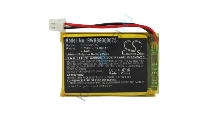 &Icirc;nlocuire baterie VHBW Baby Monitor pentru NUK 1ICP5/38/55 - 1200 mAh 3,7 V Li-polimer
