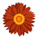 Cumpara ieftin Sticker decorativ, Floare, Maro, 60 cm, 10395ST