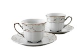 Cumpara ieftin Serviciu cafea portelan, VIVIEN decor ARGINT,6 persoane, 100 ml - VAC 100