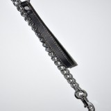 Lesa lant 2 mm/1,20 m &amp; maner piele negru