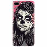 Husa silicon pentru Apple Iphone 7 Plus, Mexican Girl Skull