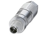 Conector M12, 8 pini, 48V, dreapta, IP65, nichelat/aurit
