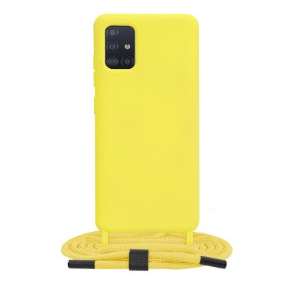 Husa pentru Samsung Galaxy A51 4G, Techsuit Crossbody Lanyard, Yellow foto