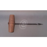 Tirbuson manual cu maner lemn, vintage,11 cm