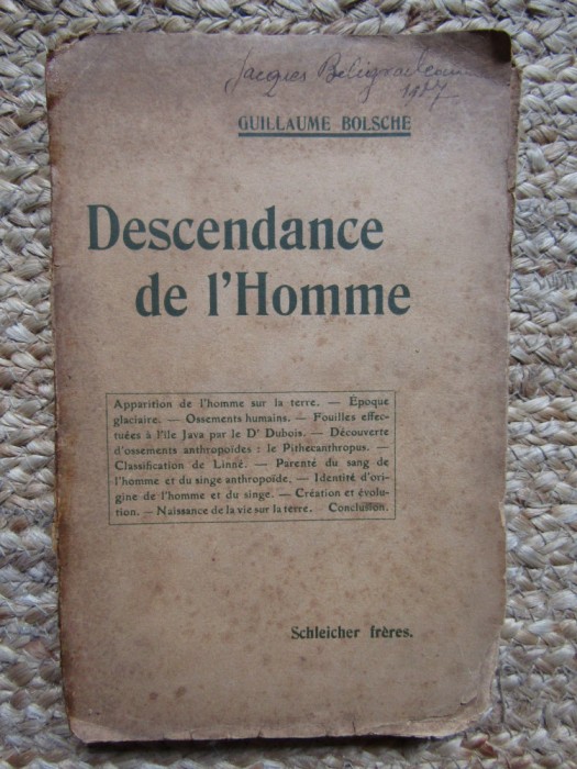 La Descendance de l&#039;Homme - GUILLAUME BOLSCHE