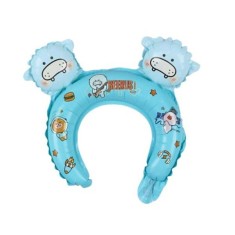 Balon din Folie Metalizata, Cyrax, Tip Coronita cu Urechi, Model Ursuleti, Ambalaj Individual, Pai Inclus, Umflare cu Aer sau Heliu, 28 x 31 cm, Albas