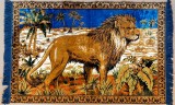 Regele Leu - carpetă persană originala vintage 177 x 122 cm, produsă din mătase naturală