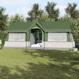 vidaXL Cort de Camping cu Feronerie Verde pentru 12 Persoane Rezistent la Apă