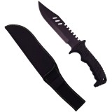 Cumpara ieftin Cutit de vanatoare IdeallStore&reg;, Tactical Rambo, 32 cm, negru, teaca inclusa