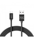 Cablu de date USB type C 1m negru cu iluminare LED rosu delight