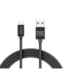 Cablu de date USB type C 1m negru cu iluminare LED rosu delight foto