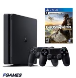 Consola Sony Playstation 4 Slim Ps4 1tb + Doua Controllere + Tom Clancy&amp;#x2019;s Ghost Recon Wildlands PlayStation 4, Second-Hand