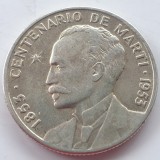 Cuba 25 Centavos Argint 1953 Centenar Marti - Moneda Argint