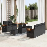 VidaXL Set de canapele pentru grădină 8 pcs Negru 90 x 55 x 71 cm
