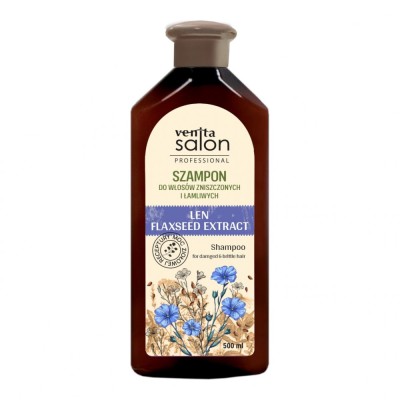 Sampon pentru par deteriorat si casant cu extract de seminte de in, Venita Herbal, 500ml foto