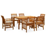 Gossi set mobilier de gradina cu perne, 7 piese, lemn masiv acacia