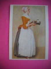 HOPCT 80568 FATA CU CIOCOLATA-JEAN E LIOTARD -CP PICTURA GERMANIA-NECIRCULATA foto