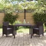 VidaXL Set de Masă pentru Grădină 3 pcs Maro 100 x 100 x 73 cm