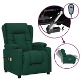 Cumpara ieftin Fotoliu de masaj electric, verde inchis, material textil