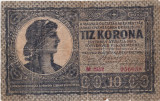 UNGARIA 10 KORONA COROANE 1919 UZATA