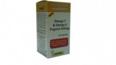 Omega 3 si Omega 6 vegetal 600 mg 60 capsule - Hofigal foto