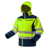 Jacheta de lucru cu vizibilitate ridicata, softshell cu gluga, galbena, marimea M 81-700-M