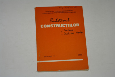 Buletinul constructiilor volumul 11 - 1982 foto