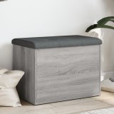 vidaXL Bancă de depozitare, gri sonoma, 62x42x45 cm, lemn prelucrat