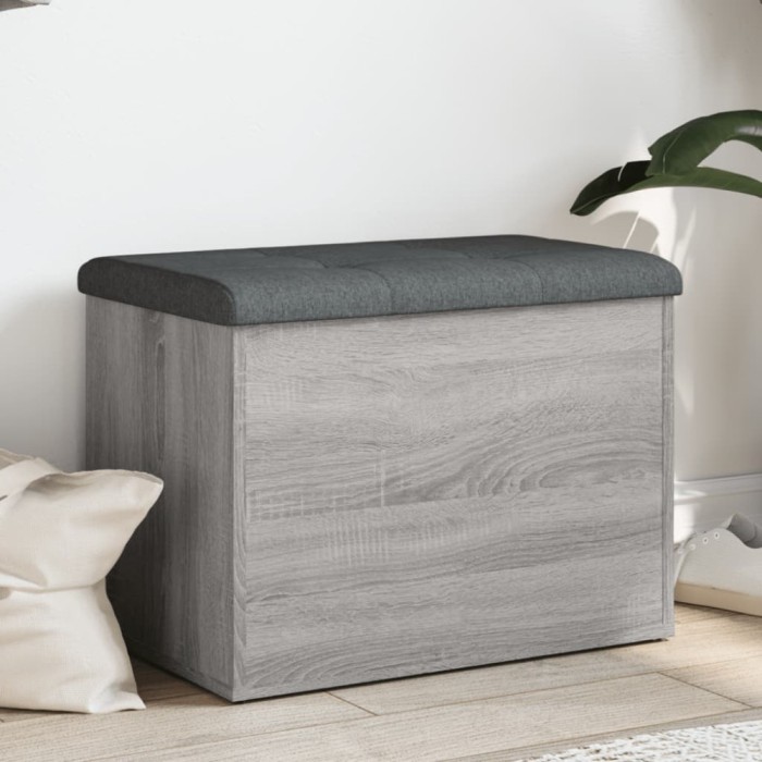 vidaXL Bancă de depozitare, gri sonoma, 62x42x45 cm, lemn prelucrat 835045