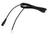 Cablu DC 5,5/2,1 Soclu Drept Negru 1,5m 1x0,5mm2, WEST POL