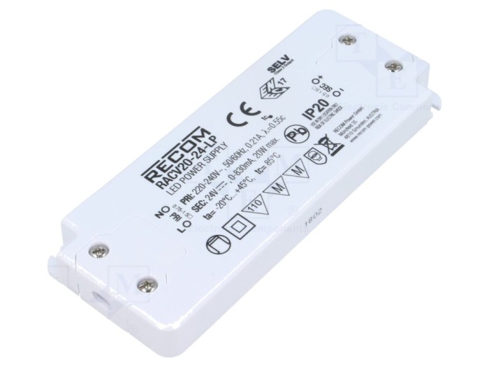 Alimentator LED 20W 24VDC IP20