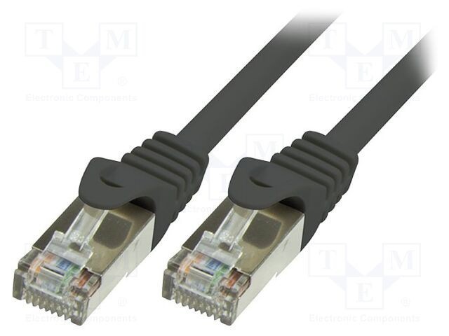 Cabluri patch cord F/UTP 6 litat CCA PVC negru 0,5m 26AWG LOGILINK