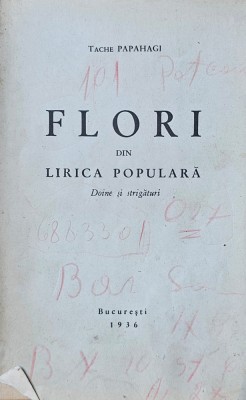 Tache Papahagi, Flori din lirica populară, Doine și strigături, 1936 foto