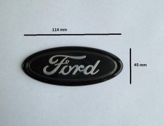 Emblema FORD 114 mm NEGRU-NICHEL