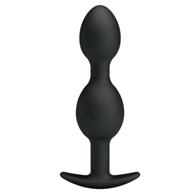 Dop Anal Heavy Balls Silicone Butt Plug 3, Negru, 10.5 cm foto