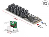 Adaptor M.2 2280 Key B+M la 5 x SATA, Delock 64241