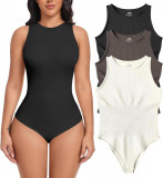 AR Femei Bodysuits 3 bucată Tank Topuri cu nervuri fără m&acirc;neci Sexy One Piece Ha, Oem