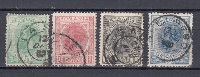ROMANIA 1898 LP 52 CAROL SPIC DE GRAU CULORI SCHIMBATE UPU FILIGRAN PR STAMPILAT