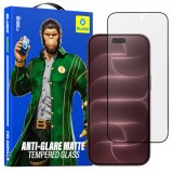 Folie de protectie Ecran Matte Blueo Anti-Glare pentru Apple iPhone 18 Pro Max, Sticla Securizata, Full Glue, Neagra