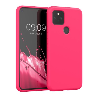 Husa kwmobile pentru Google Pixel 5, Silicon, Roz, 53778.77 foto