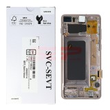 LCD+Touchscreen cu Rama Samsung Galaxy S10+ / S10 Plus / G975 CERAMIC WHITE Original Service Pack