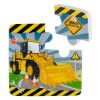 Radiera Puzzle Vehicule Șantier, Set 6 Bucăți, Multicolor, Unisex, Fără Ftalati, Jucărie Educativă Preșcolari