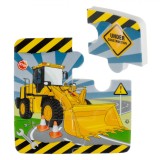 Radieră Puzzle, Vehicule de șantier, Unisex, Set 6 Bucăți, Multicolor, Oem