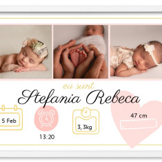 Tablou personalizat pentru nou născuți – Fetițe