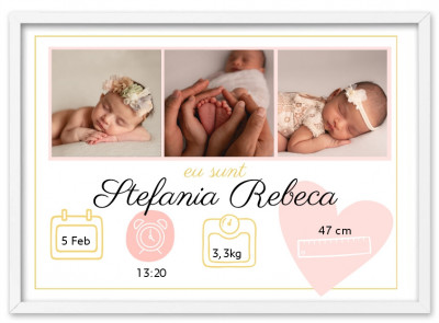 Tablou personalizat pentru nou născuți &amp;ndash; Fetițe foto