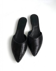 Saboti dama din piele naturala texturata Calista Blacky, 37