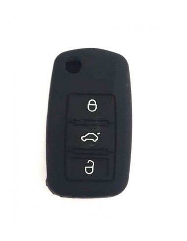 Husa cheie auto din silicon briceag Seat cu 3 butoane Negru