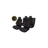 Set huse scaun auto TRAFFIC universale, material textil, rosu, set complet fata spate, 5 tetiere, rezistente uzura si soare