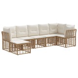 vidaXL Set de canapele de exterior cu pernă 4 pcs natural Poliester 3437522